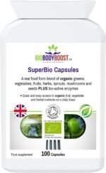 SuperBio Organic Capsules: Comprehensive Blend of 35 Grains, Greens, Fruits & More - Daily Nutrient Boost - 100 Capsules - Image 2
