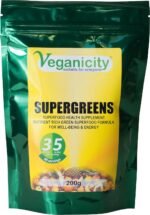 SuperGreens Powder : Green Superfoods General Health & Well-Being Supplement : 200g, in a recycleable Pouch - Image 2