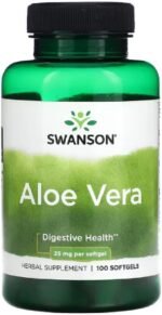 Swanson - Aloe Vera, 25mg | Digestive and Skin Health - 100 Softgels - Image 2