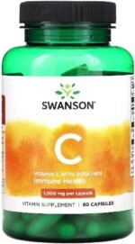 Swanson - Vitamin C with Rose HIPS 1000mg | High-Potency Immune & Antioxidant Support | 90 Capsules - Image 2