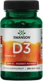 Swanson, Vitamin D3 125mcg (5000 IU), Depot, 1 Capsule Every 5 Days, 250 Softgels, High Dose, Lab -Tested, Soy Free, Gluten Free, GMO Free - Image 2