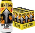 TENZING Super Natural Energy Drink, Fiery Mango, 160MG Caffeine, Vitamin D, Magnesium, Mushrooms, Plant Based, Vegan, & Gluten Free, 500ml (Pack of 12) - Image 2