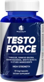 TESTO Force Testosterone Booster for Men | High Strength Natural Supplement with Ashwagandha, Ginkgo Biloba, White Musli, Tribulus | Muscle Growth, Energy, Vitality, Performance, 60 Capsules - Image 2