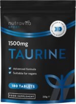 Taurine Supplement 1500mg - 180 High Strength Taurine Tablets - Vegan Amino Acids Taurine Nutritional Supplements - Powder Alternative - Sports Supplement for Men & Women - Made in The UK - Nutravita - Image 2