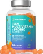 Teen Multivitamin Gummies with Probio | 60 Count | 15 Key Nutrients with Vitamin C, Biotin and Zinc | + 3 Biotic Strains | Natural Orange Flavour | Vegan | by Horbaach - Image 2