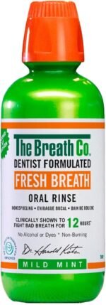 The Breath Co. Alcohol Free Mouthwash - Dentist Formulated Oral Rinse for 12 Hours of Fresh Breath - Mild Mint Flavour, 500ml - Image 2
