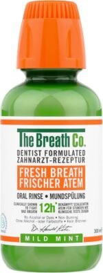 The Breath Co.Breath Co Alcohol Free Mouthwash - Dentist Formulated Oral Rinse for 12 Hours of Fresh Breath - Mild Mint Flavour, 300 ml - Image 2