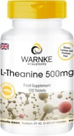 Theanine Tablets - 500mg - Vegan - 100 Tablets - Amino Acid | Warnke Vitalstoffe - German Pharmacy Quality - Image 2