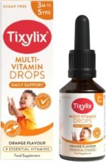 Tixylix 50ml Multi-Vitamin Drops for Children, 9 Vitamins to Support Growth & Immune Health - Sugar Free, Vegan, Gluten Free - Add to Food and Drink - for Children 3 Months to 5, Dropper Included - Image 2