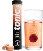 Tonic Health Focus + Mind Tablets - Lion’s Mane, L-Tyrosine and B3, Rhodiola Rosea for Mental Clarity, No Sugar Effervescent Tablets (20 Count (Pack of 1), Peach) - Image 2