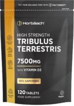 Tribulus Terrestris Extract 7500mg | 120 Vegan Tablets for Men and Women | High Strength 95% Saponins | with Vitamin D3 | by Horbaach - Image 2