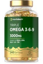 Triple Omega 3 6 9 Capsules 3000mg ALA, LA & OA | 240 Softgels | High Strength EPA & DHA Essential Fatty Acids | Supplement with Fish Oil, Flaxseed & Sunflower Oil | by Horbaach - Image 2