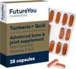 Turmeric+ Gold Supplement – 28 Turmeric Capsules High Strength – Curcumin Capsule Patented Meriva Formulation with Vitamins C & D – Tablets for Bones, Joints & Muscles by FutureYou Cambridge. - Image 2