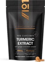 Turmeric Tablets 3000mg with Black Pepper & Ginger – 90 Count – 95% Curcuminoids Supplement – Resealable and Recyclable Pouch by Alpha01 - Image 2