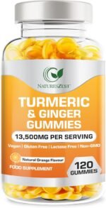 Turmeric and Ginger Gummies High Strength –13,500mg | Joint, Immune & Digestive Support | Vegan, Gluten-Free, Non-GMO, Lactose-Free 120 Chewable Gummies | Natural Orange Flavour by NATURES ZEST - Image 2