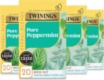 Twinings Pure Peppermint Flavoured Tea Bags - 80 Biodegradable Bags (Multipack of 4 x 20), Caffeine & Sugar Free Herbal Tea for Digestion & Refreshment, Natural Peppermint Flavor - Image 2
