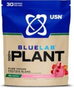 USN 100% Plant Protein Strawberry, Vegan Protein Powder (900g) A Sugar Free, Plant Based Protein Blend With No Soy and No Artificial Flavours - Image 2