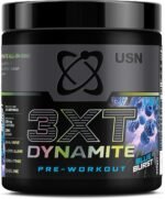 USN 3XT Dynamite Pre Workout Powder (30 Servings – 375g). Pre- Workout Energy Drink with Natural Caffeine (250mg), Citrulline, Creatine, Beta Alanine, Choline, Taurine and Zero Sugar – Blue Raspberry - Image 2