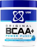 USN Power Punch BCAA Amino Acids Powder, Blue Raspberry Flavour - 400g, Vegan BCAA Powder, Vitamin B6 & No Sugar, Pre Workout & Intra Workout Energy Drink & Dietary Supplement to Maximise Performance - Image 2