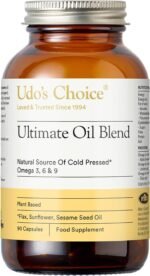 Udo's Choice Ultimate Oil Blend Capsules – Vegan Omega 3 6 9 from Cold-Pressed Plant Oils – Flaxseed, Evening Primrose, Sunflower – Heart, Brain, Skin, Hormone Support – 90 Capsules – 45 Servings - Image 2