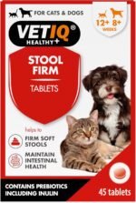 VETIQ Stool Firm Tablets For Cats & Dogs, Contains Kaolin, Pectin & Pumpkin to Help Improve Stool Firmness & Aids Intestinal Health, 45 Tablets (Pack of 1) - Image 2