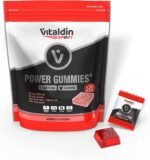 VITALDIN Sport Power Gummies Caffeine & Taurine – Quick & Sustained Energy – 80 mg Caffeine, 40 mg Taurine per Serving + Vitamin B6 – 30 Chewable Gummy Bites – Berries Flavour – Vegan - Image 2