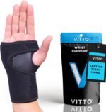 VITTO Wrist Support - Arthritis, RSI, Sprain, Fracture, Carpal Tunnel Wrist Splint w/Adjustable Velcro Wrist Straps, Removable Metal Plate - Unisex Wrist Supports for Everyday Use (Right Hand, L-XL) - Image 2