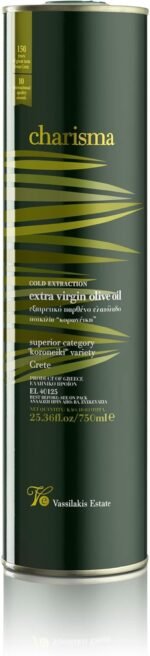 Vassilakis Estate Charisma – Greek Extra Virgin Olive Oil from Crete – 750ml Tin – Cold Extracted – Hand-Harvested Koroneiki Olives – Rich in Antioxidants – Low Acidity - Image 2