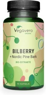 Vegavero Organic Bilberry 12,000 mg & Pine Bark | from High Strength Extracts | Premium Quality from Finland | NO Additives | 90 Capsules | Vegan - Image 2
