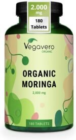 Vegavero Organic Moringa Oleifera Tablets 2000 mg | Pure Powder - Premium Quality | Lab-Tested & Non-GMO | Malunggay Supplement | 180 Tablets | Vegan - Image 2