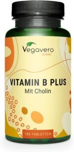 Vegavero Vitamin B Complex + Choline | High Strength All 8 B Vitamins | 50 mg Choline Bitartrate | Lab-Tested | 180 Tablets | Vegan - Image 2
