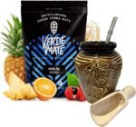 Verde Mate Mas IQ Yerba Mate Tea Set | Natural Strong Energy Drink | Mate Tea Complete Set | Begginer's Kit | Yerba Mate Verde Mate Mas IQ Booster 500g|Ceramic Bird Cup Gourd 300ml|Stainless Bombilla - Image 2