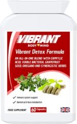 Vibrant Detox - Liver Detox and Colon Cleanse with Caprylic Acid, Probiotics, Quercetin - Heavy Metal Detox - 100 Capsules Made in The UK - Image 2