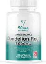 Vinco Dandelion Root Capsules 5000mg - 120 Vegan Capsules (4-Month Supply) - High Strength Herbal Supplement for Bloating & Detox - Water Retention Tablets - Natural Water Balance Support - Image 2