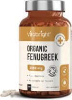 VitaBright Fenugreek Capsules 2250mg | 180 Capsules | 2 Month Supply | High Dose Organic Fenugreek Seed Supplement | Convenient Daily for Women | Made in Britain - Image 2