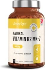 VitaBright Vitamin K2 MK7 100mcg | 120 Capsules | Vegan from Natto - NO SOYA | High Strength K2 Vitamin Supplements | VIT K MK7 for Bones & Blood Health | K2MK7 Vitamins | Made in Britain - Image 2