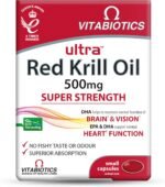 Vitabiotics Ultra Red Krill Oil Nutritional Supplement Capsule with Omega 3-9 Fatty Acids DHA EPA Astaxanthin for Heart Brain and Eye Vision Support from Antarctic Marine Phospholipids - Image 2