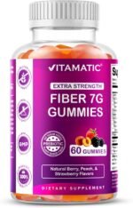 Vitamatic Prebiotic Fiber Gummies for Adults – 7g Fiber per Serving – 60 Pectin-Based Gummies Extra Strength, Zero Sugar Added – Supports Digestive Health & Regularity – Non-GMO, Vegan, Gluten-Free - Image 2