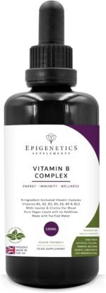 Vitamin B Complex Liquid Drops | 4 Months Supply, 133 Servings. 100ml High Strength Vitamin B12 Methylcobalamin & Adenosylcobalamin, B1, B2, B3, B5, B6 with Choline, Folic Acid | UK Made & Vegan - Image 2