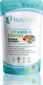 Vitamin B Complex Supplements with B Vitamins Including high strength B12, B1, B2, B3, B5, B6, B7, B9, Biotin & Folic Acid- Support Healthy Energy Metabolism | 60 Tablets - Image 2