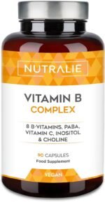 Vitamin B Complex + Vitamin C - High Dosage - 8 Vitamins B C Inositol Choline PABA - Complete Vitamin B Complex B1 B2 B3 B5 B6 Biotin (B7) Folic Acid (B9) B12-90 Capsules Nutralie - Image 2