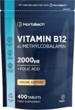 Vitamin B12 Tablets High Strength 2000mcg with Folic Acid | 400 Count | Vitamin B12 as Methylcobalamin | Vegan Supplement | by Horbaach - Image 2
