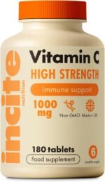 Vitamin C 1000mg | 180 Premium Tablets (6 Month’s Supply) | High Dose Quality Ascorbic Acid | Suitable for Vegetarian & Vegans| Made in The UK by Incite Nutrition® - Image 2