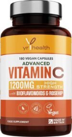 Vitamin C 1200mg Immune Support with Bioflavonoids and Rosehip | 180 Vegan Vitamin C Capsules not Tablets | Slow Release VIT C Ascorbic Acid | Made in The UK by YrHealth - Image 2