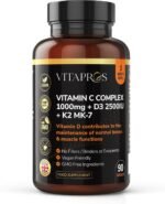 Vitamin C Complex 1000mg + D3 2500IU + K2 MK-7 – 90 Capsules, 3 Months Supply – Non-GMO, Gluten-Free & Vegan-Friendly – Supports Bone, Muscle & Immune Health for Men & Women - Image 2