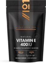 Vitamin E 400IU D-Alpha Tocopherol – 100% Natural Vitamin E – 90 Vegan Capsules – Highly Absorbable – 3 Month Supply – Protects Cells from Oxidative Stress – by Alpha01 - Image 2