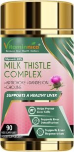 Vitaminnica Milk Thistle Complex | 80% Silymarin | High Strength Complex with Artichoke, Dandelion Root and Choline | 90 Capsules | 100% Vegan Supplement - Image 2