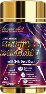 Vitaminnica Shilajit 24K Gold- 60 Capsules, Original Himalayan Shilajit- Gold Grade 100% Pure | Rich in Fulvic & Humic Acid, Minerals | Immune System & Vitality Booster | Vegan - Image 2