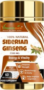 Vitaminnica Siberian Ginseng 500mg 5:1 Extract (Eqv. 2500mg)- 60 Capsules - High Strength Energy Supplement - Image 2