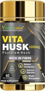 Vitaminnica Vita Husk Pysllium Husk Supplement 1000mg- High Fibre Supplement for Digestive Health, Regularity & Weight Management- Vegan & Gluten-Free - 60 Capsules - Image 2